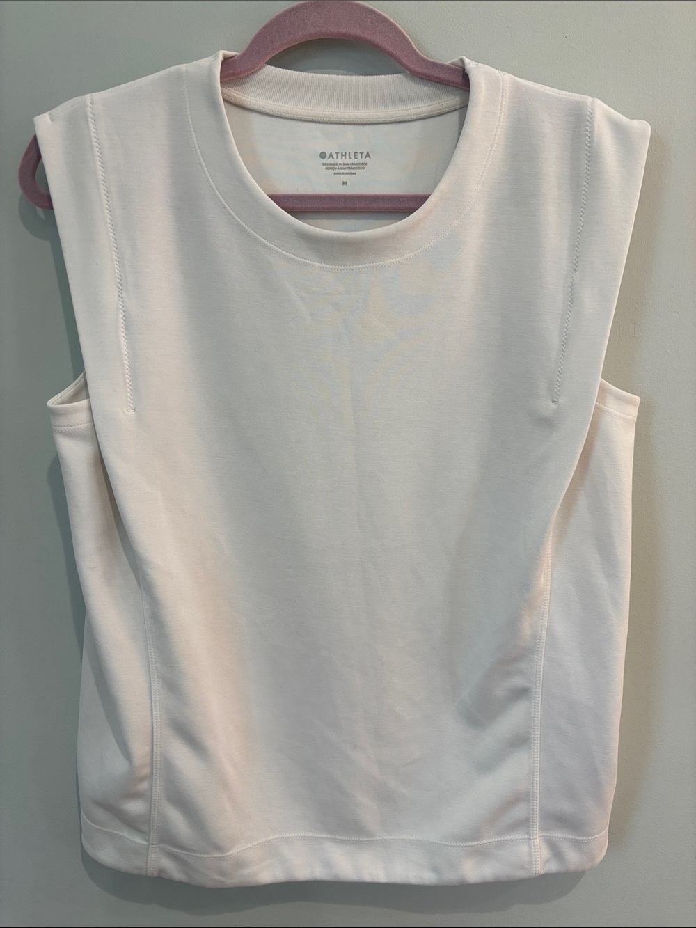 Athleta Seasoft Tencel Modal Crewneck Muscle Tank Capsleeve White Sz M